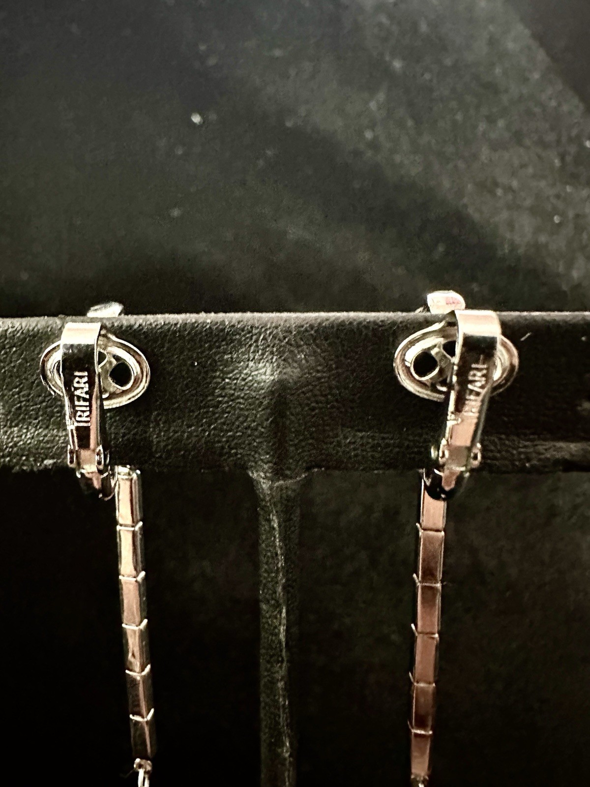 TRIFARI “String Bean” Drop Dangle Earrings Rhodiu… - image 7