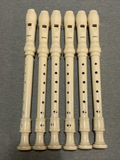 6 Yamaha 3-Piece Plastic Recorder Flute Instrument Ivory Color Free Shipping