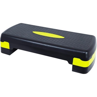 Fitvids Adjustable Aerobic Stepper Platform, Non-Slip Workout, 27'', Black/Lemon