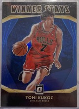 Tony Kukoc 2020-21 Donruss Optic Winner Stays No. 9 Blue Prizm 38/85 Bulls