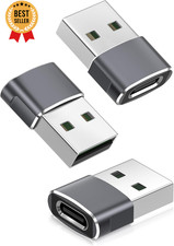 USB to USB C Adapter 3-Pack iPhone 16 15 Pro Max Charger OTG Converter