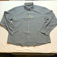 NWT DiBanGu Men’s XL Gray Solid Stretch Woven Point Collar Long Sleeve Dress