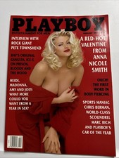 Playboy February 1994 Anna Nicole Smith Pete Townshend Ice-T Center Fold Intact