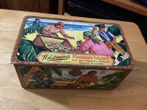 Vintage Whitman’s Pleasure Island Chocolates Candy Box  - Pirates Themed, Color - Picture 1 of 6