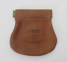 Vintage Small Real Leather Snap Coin Purse Signed On The Front
