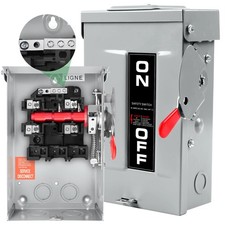 2p 30 Amp Disconnect Switch with Ground NEMA 3R Heavy Duty Steel 120/240V Indoor