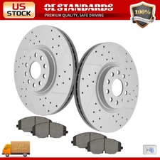 Front Disc Rotors Ceramic Brake Pads for Volkswagen Atlas 2018 2019 - 2024