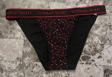 NWT VICTORIA'S SECRET PINK RED HEART ARROW THICK LOGO BAND CHEEKY TANGA PANTIES