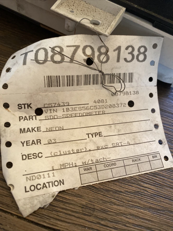 Dodge Neon 2003 velocímetro medidor conjunto ID# 4671806AL B27 Foto 4 de 4