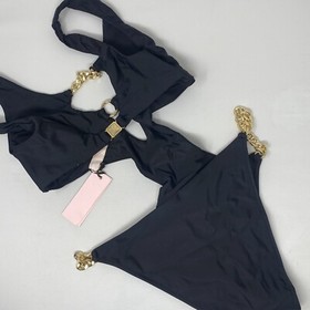 Agent Provocateur Trixy Black Gold Swimsuit AP3 Medium NWT $320