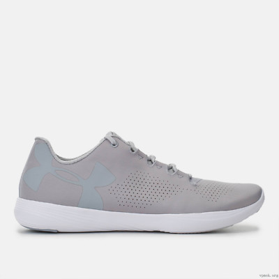 Under Armour Women's Sz 9.5 Shoe Sneaker Gray White Street Precision Low No Lid