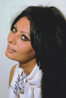 SOPHIA LOREN Original Autogramm signiertes seltenes 20x30 Großfoto Top Portrait