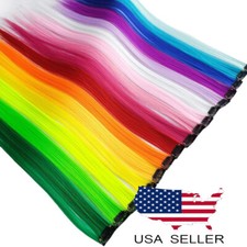 5 / 10 PCS Synthetic Color Hair Piece Extension Clip In Highlight Rainbow Streak