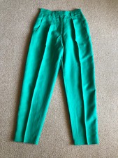 Preowned Laurel by Escada Vintage HighRise Pleated Pant,Size 38,Green,Authentic.