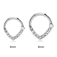 Hinged Septum Clicker 316L Surgical Steel Nose Ring Hoop Ear Cartilage 16G 14G