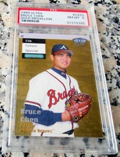 BRUCE CHEN 1999 Ultra Prospects Gold Medallion Braves PSA 8 NM Mint POP 1 陳用彩 $$