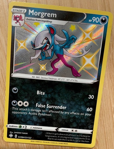 Pokémon TCG Morgrem Shining Fates SV084/SV122 Holo Shiny Holo Rare