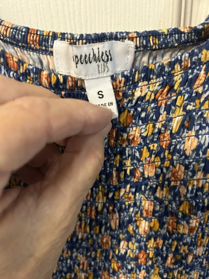 Mameluco floral azul marino Speechless para niñas talla pequeña Foto 4 de 4