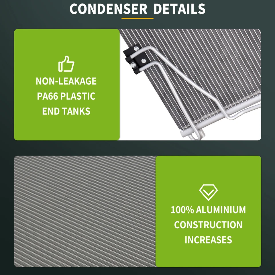 Aluminum AC Condenser For 01-05 Mercedes-Benz C320 05-10 SLK55 AMG 02-04 C32 AMG - Изображение 4 из 4