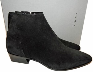 black suede booties flat