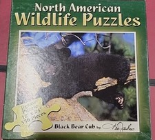 North American Wildlife Black Bear Cub 550-piece Jigsaw Puzzle - Complete