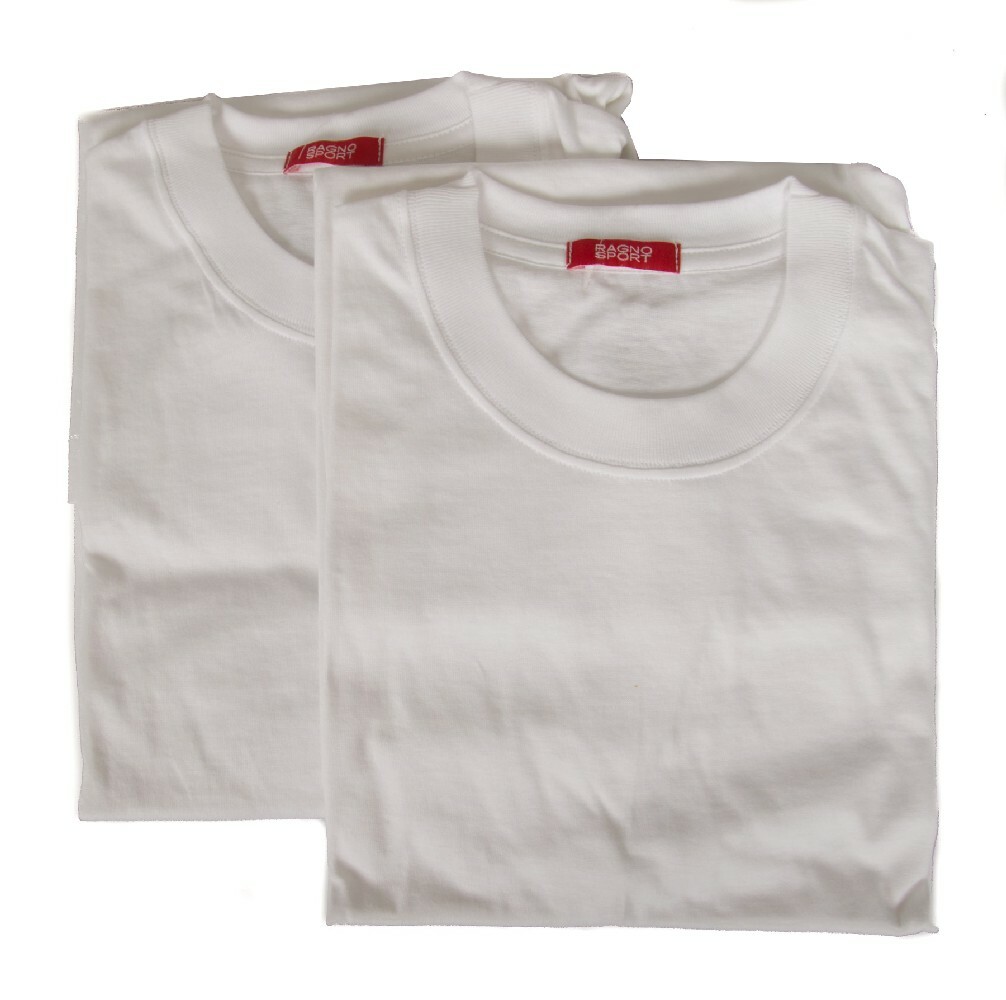 SG Confezione 2 t-shirt intime uomo camiciola cotone manica corta girocollo bipa
