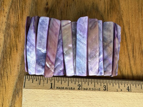 PurpleMother Of Pearl Coastal Art Shell Mermaid Beach Bracelet Shells Chunky Str - Picture 4 of 16