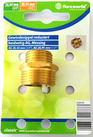 "Gewindenippel Reduziert Beidseitig Messing Ag 26,44Mm (3/4'') Ag 20,95 Mm (1/2\")"