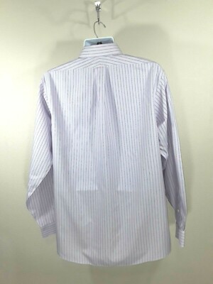 Chemise Brooks Brothers 346 Slim Fit Rayée Lavande/bleu - Taille 17-6/7, Manches Longues, Non Repassable