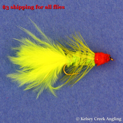 1 Dozen (12) Egg Sucking Leech Orange Head - fishing fly, streamer