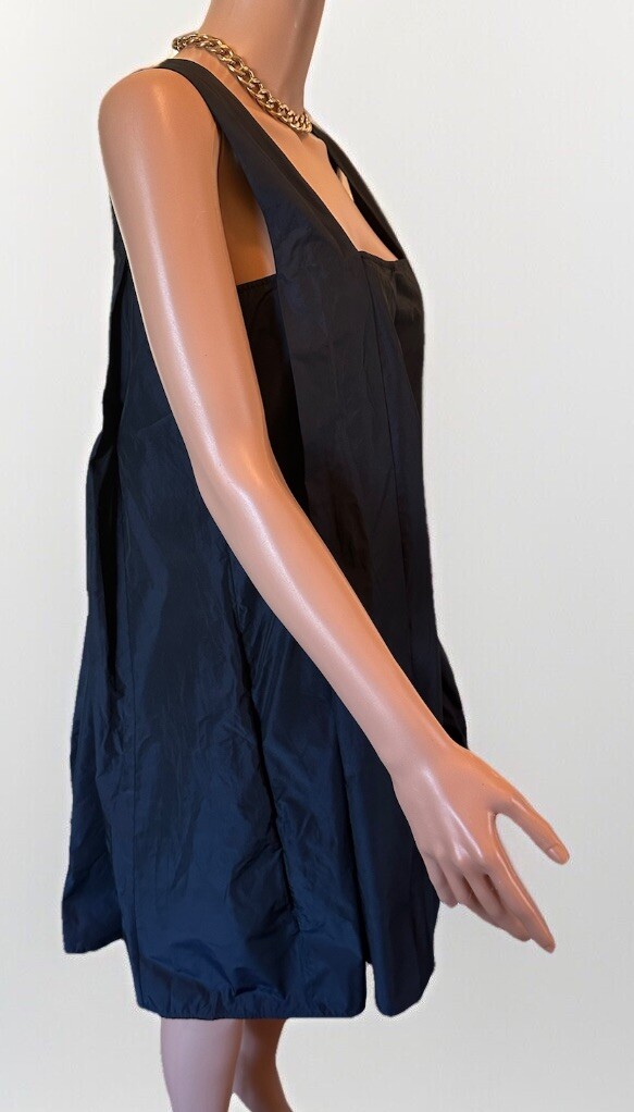 COS Gathered Sleeveless Fit & Flare Dress Black Womens Size 6 Small