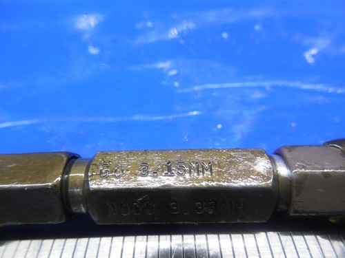3.150 & 3.330 MM CLASS Z SMOOTH PIN PLUG GAGE GO NO GO 3 3.0 MM .1250 - .001 - Foto 2 di 3