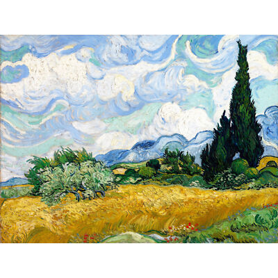 Vincent van Gogh Weizenfeld mit Zypressen extra großes Kunstposter