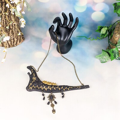 Midnight Fangs of the Forest Taxidermy jewelry Necklace Gothic accessory