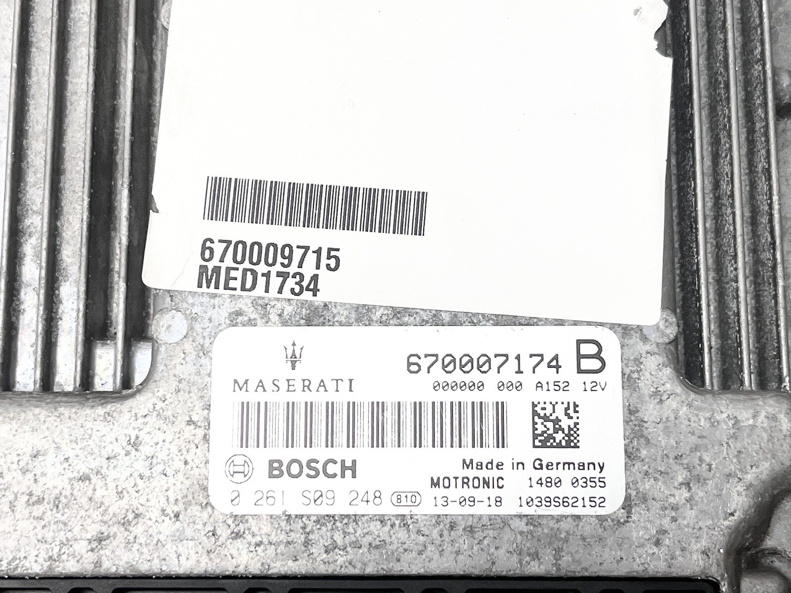 ⭐️2014-2019 MASERATI QUATTROPORTE ENGINE CONTROL UNIT MODULE ECU ECM 670007174