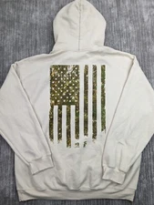 Grunt Style Mens Hoodie Rifle Flag 2.0 Pullover Tactical Army Size XL Khaki