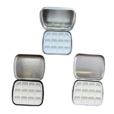 Leakproof Watercolour Paint Box 12 Well Watercolor Paint Tray Metal Paint Case