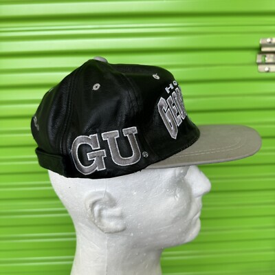 Vintage 90s Georgetown Hoyas Leather Strapback SnapBack Hat Cap