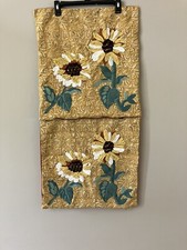 Vintage Crewel Appliqu Sunflower Pillow Covers 18x18 Lot Of 2 Floral Summer