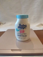 Vintage Baby Magic Baby Powder by Mennen 2 Oz Bottle Some Talc Left