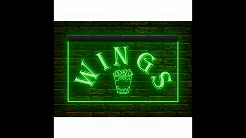 110161 Wings Shop Restaurant Cafe Bar Display LED Light Neon Sign - Video 1 of 1