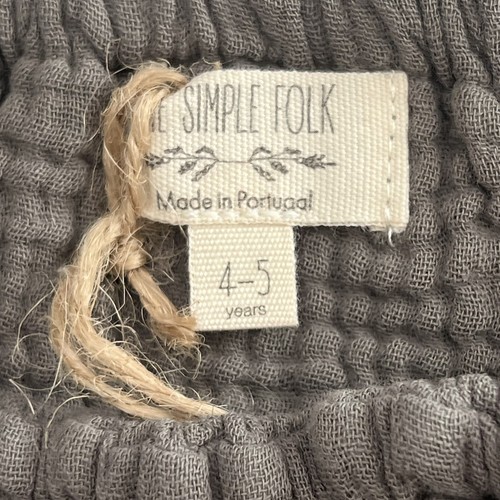 NWT The Simple Folk MUSLIN Bloomer Lead Gray 4/5 y Organic Cotton - Picture 3 of 7