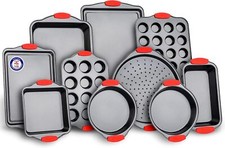 Baking Set   10 Piece Kitchen Oven Bakeware Set   Deluxe Non-Stick Blue Coating
