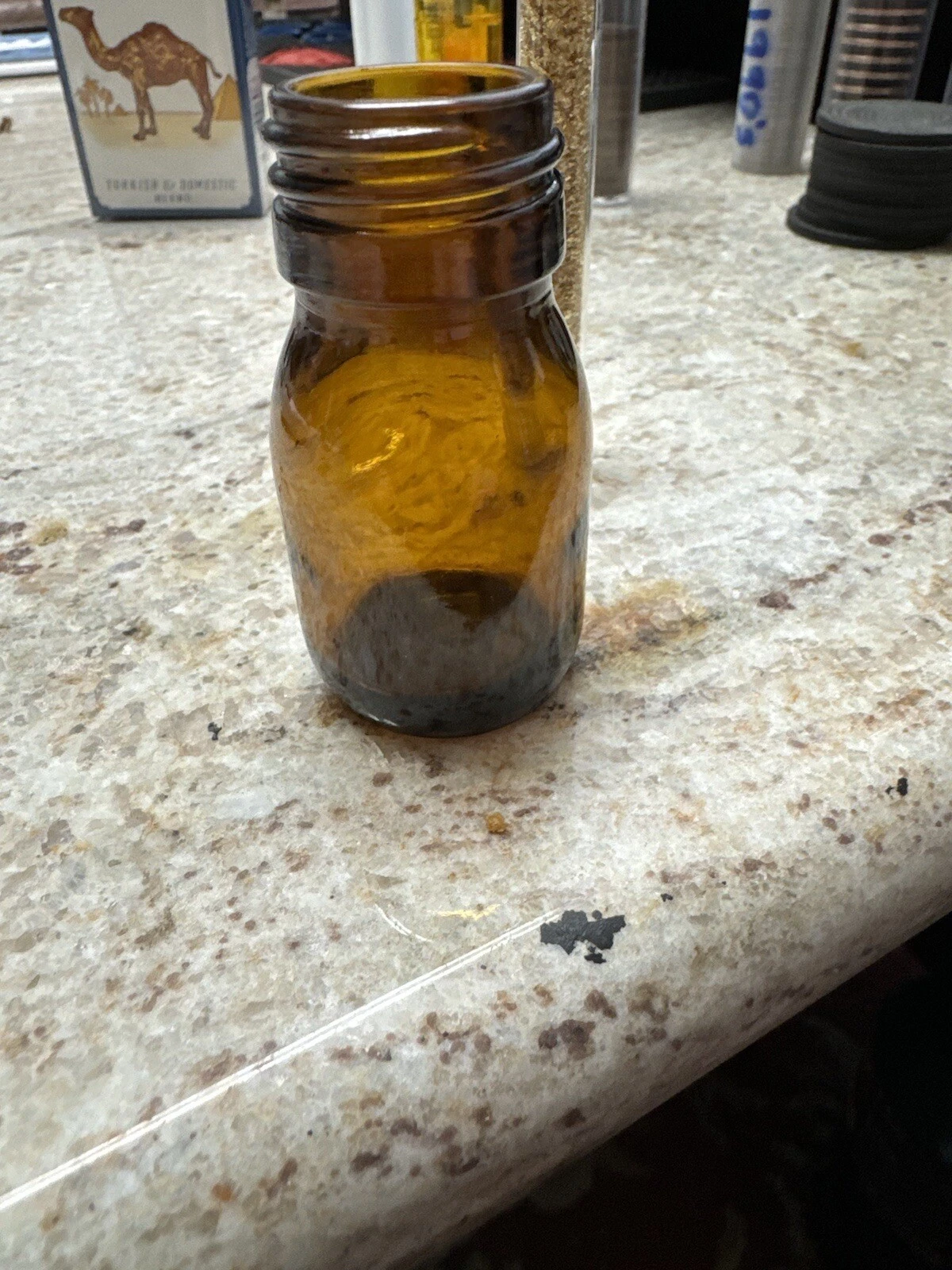 AMBER 2 OZ. GLASS JARS, 800 + Available 120 In A Case NO LIDS