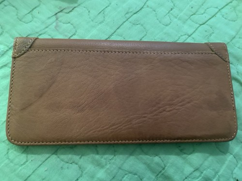 Unbranded Soft Brown Leather Checkbook Wallet - Picture 1 of 3