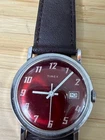 Timex Manual Wind Watch Red Dial Vintage Rare Collector Item Unisex Used