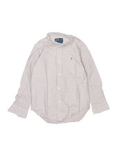 Ralph Lauren Boys Ivory Long Sleeve Button-Down Shirt 6