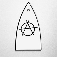 GUITAR TRUSS ROD COVER - Engraved Etched - Fit ESP LTD - ANARCHY Punk Rock White