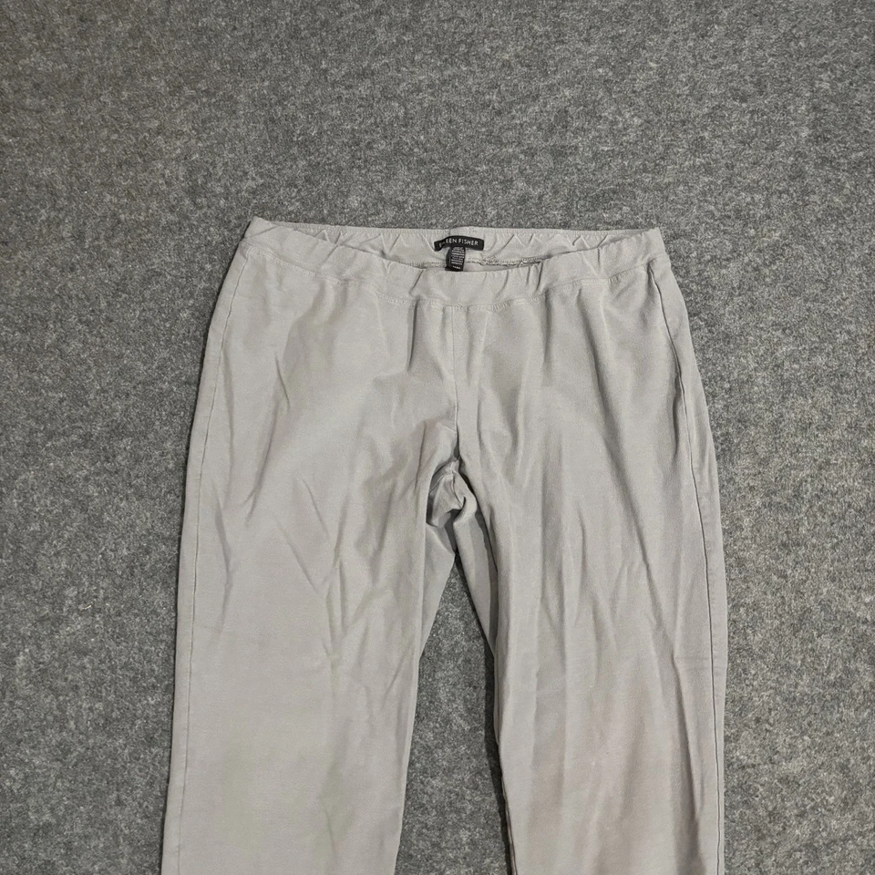 Pantalones Eileen Fisher Talla Mediana Pull On Viscosa Nylon Informales Elastizados Foto 3 de 4