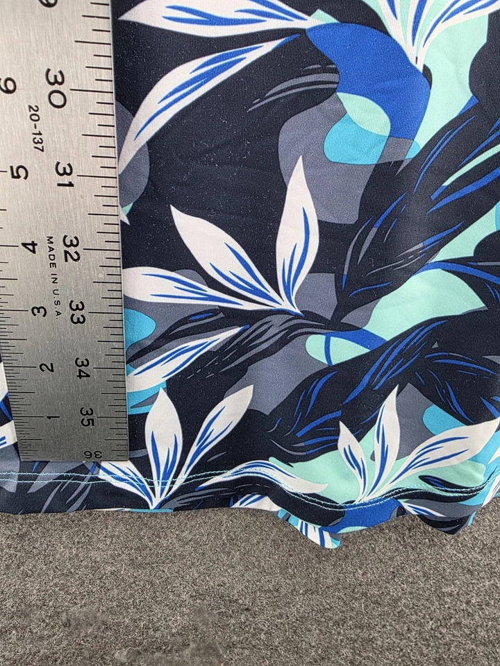 Vestido Columbia PFG para mujer grande estampado de hojas azules sin mangas forrado de malla elástico Foto 4 de 4